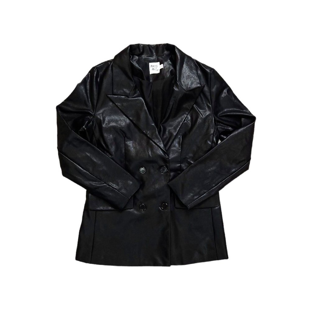 Princess Polly Vegan Faux Leather Jacket Blazer Size XS / S